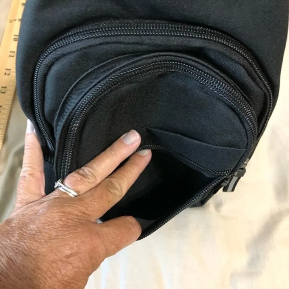Nebraska Methodist Hospital Black Sling Bag with Heart Dove Design